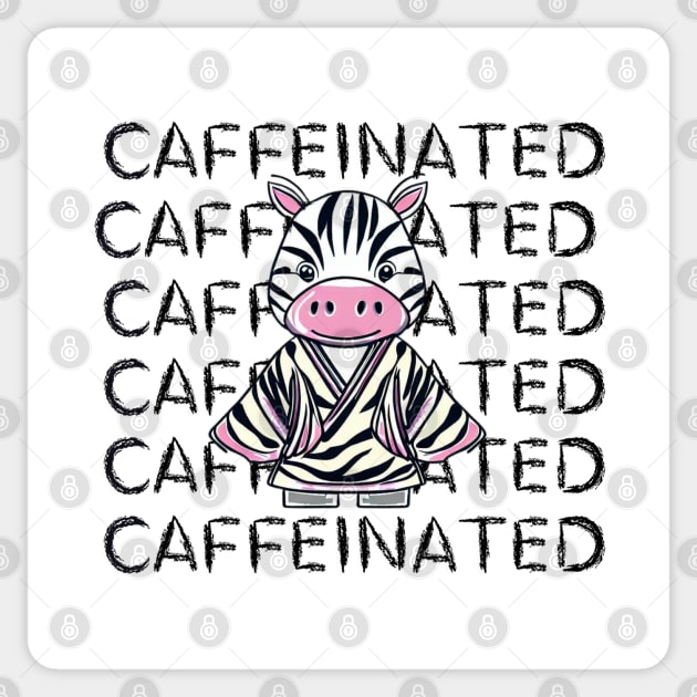 Caffeinated Zebra Sticker by Japanese Fever